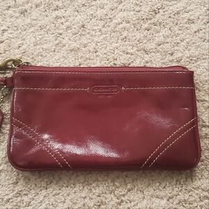 Coach Red Leather Wristlet